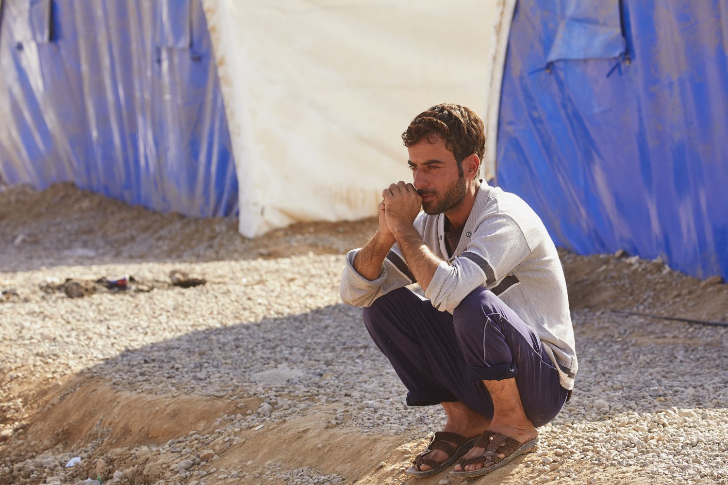 Irak Nineve vlakte  Mosul Erbil vluchtelingen idp in  Khazer kamp 12-11-2016 photo Jaco Klamer, klamer-staal.nl